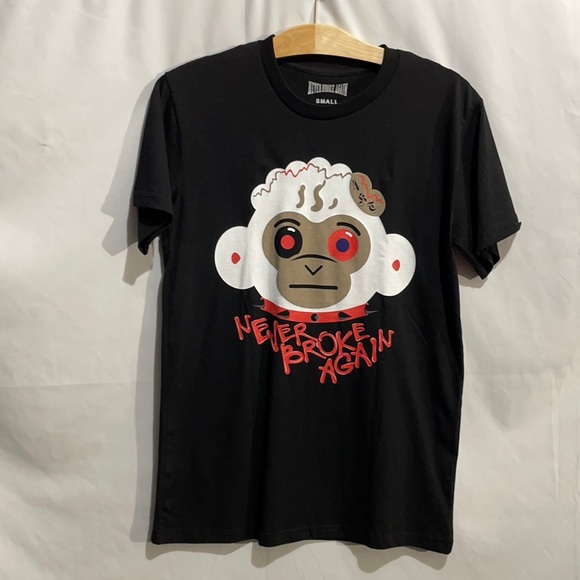 Men’s never broke again monkey black T-shirt - Picture 1 of 4